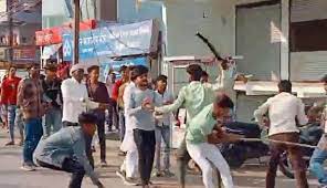 sagar, Workers became violent , candidates