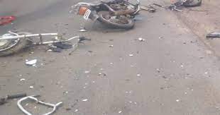 damoh, speeding dumper , riding a bike