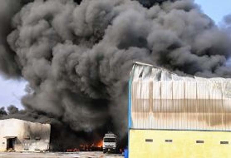 raipur,  heavy fire outburst ,chemical factory