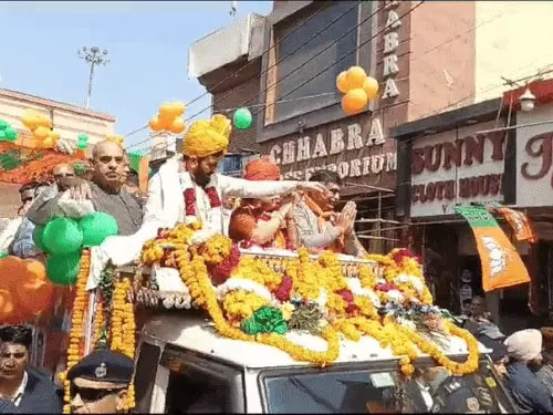faridabad, CM Naib Saini , road show