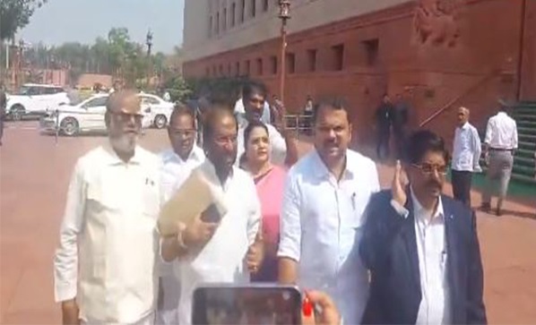 new delhi, delimitation, DMK MPs protested  