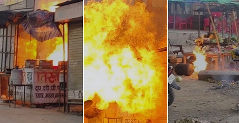 mandsour, Burning gas cylinder ,flew like a rocket