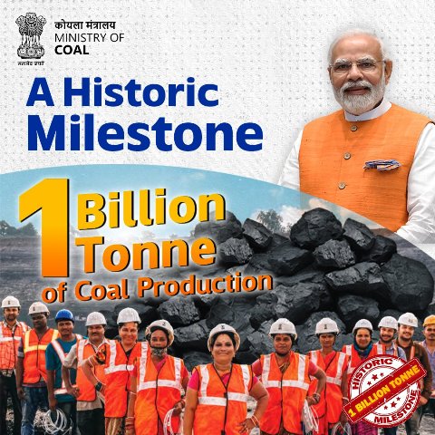 new delhi, India crosses , coal production
