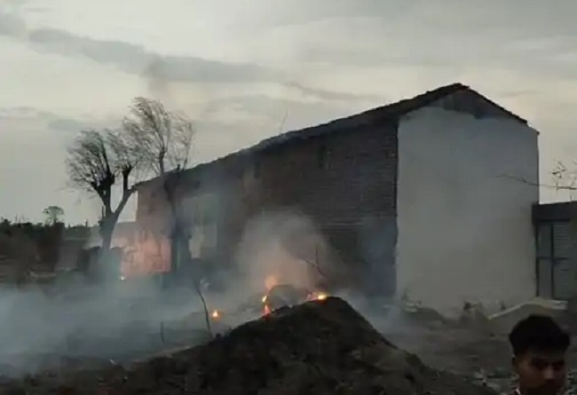 chatarpur,   old woman was burnt, storm