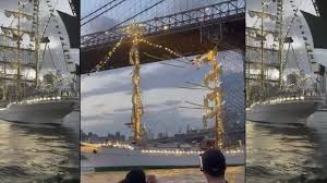 newyark,Mexican navy ship ,collides with bridge 