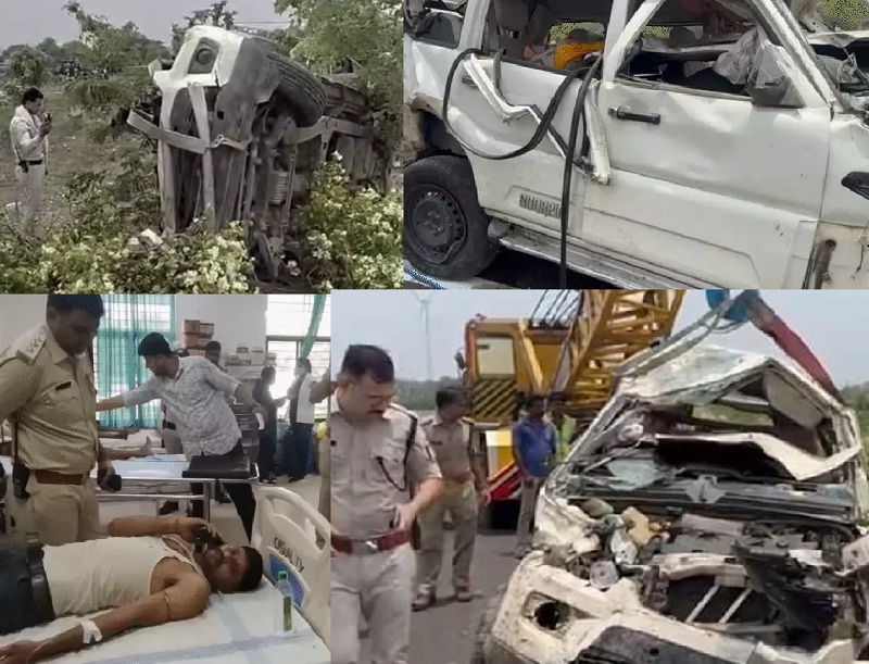 bhopal, Bihar STF vehicle ,overturned  