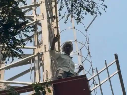 Man , High-Tension Tower, Raipur, Upset ,Bulldozer Action , Home