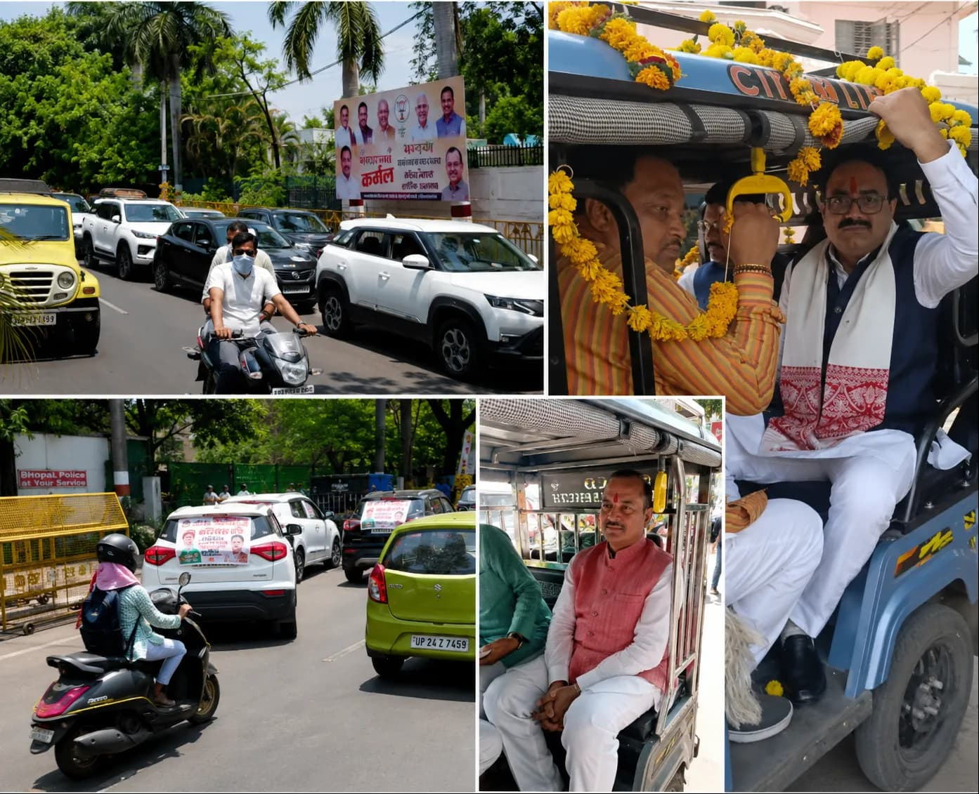  Ministers ,cabinet meetings , Bhopal on e-rickshaws,  embarrassment ,vehicle rallies