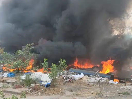 fire , Pithampur plastic factory, explosions ,thinner and paint drums