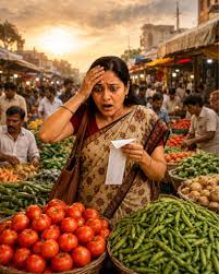 Vegetable prices surge , Chhattisgarh; tomatoes disrupt kitchen budgets.