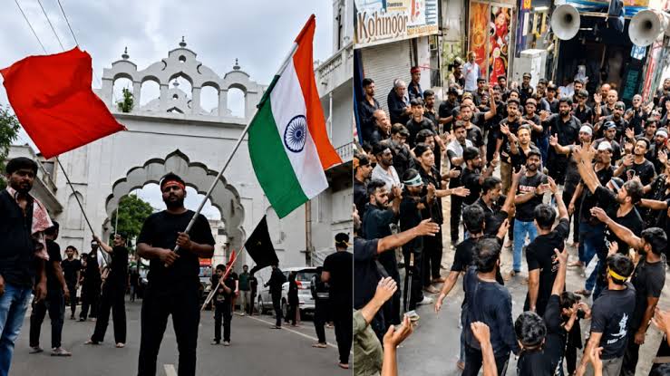 Muharram ,  Bhopal; posters addressing terrorism , global conflicts , Karbala.