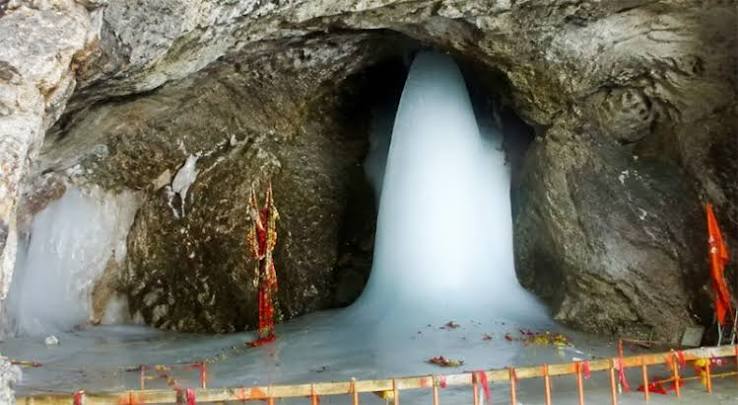 Shivling , Amarnath Cave, melted,  pilgrimage.