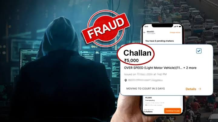 Risk ,  cyber fraud via fake e-challans; Transport Department issues warning