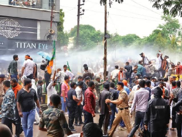  BJP laid , Congress Bhawan, Congress , state