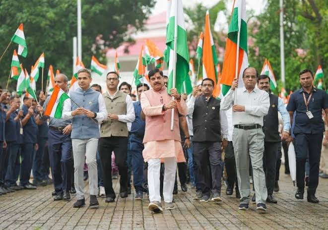 BJP, Tiranga Yatra, Bhopal amidst rain, CM Mohan Yadav 