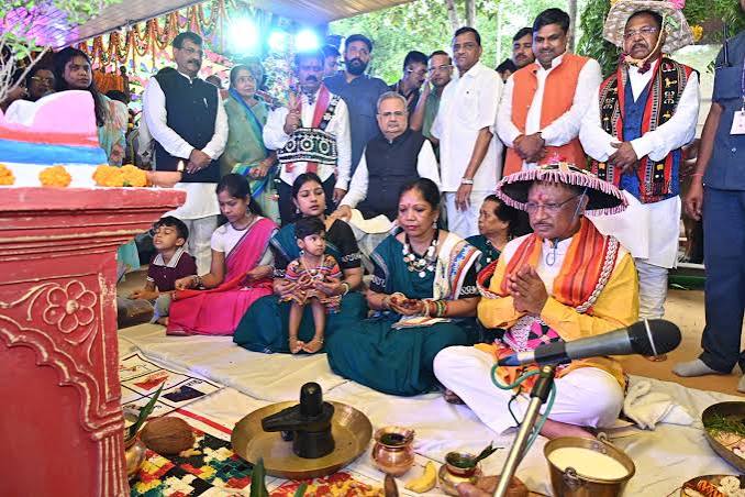 Hareli Tihar Celebrations ,CM House, CM Sai Performs Puja 