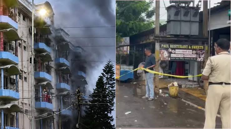 Massive fire ,hotel, Tarapith